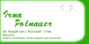 irma polnauer business card